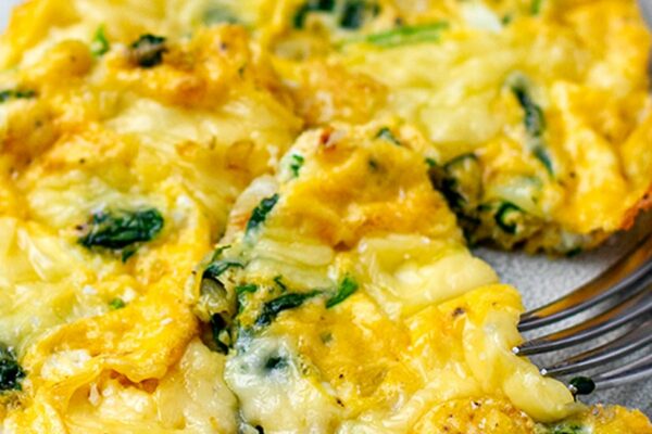 Spinach & Jarlsberg Cheese Omelette (Keto, Low-Carb, Gluten-Free)