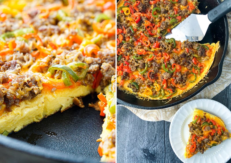 Low-carb breakfast pizza