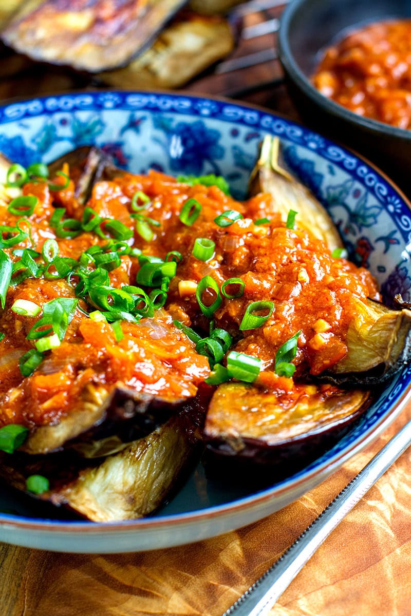 Tomato Miso Roasted Eggplant (Vegan, Low-Carb, Gluten-Free)