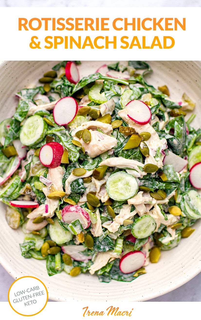Rotisserie Chicken & Spinach Salad With Creamy Dressing