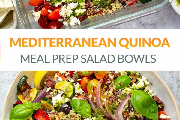 Mediterranean Quinoa Meal Prep Salad Bowls