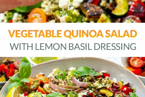 Grilled Vegetable Quinoa Salad With Lemon Basil Dressing