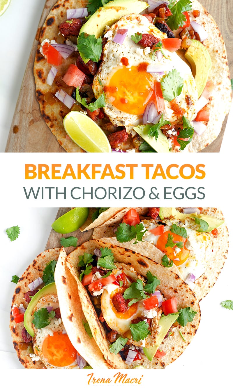 Taco du petit-déjeuner au chorizo ​​​​et aux œufs