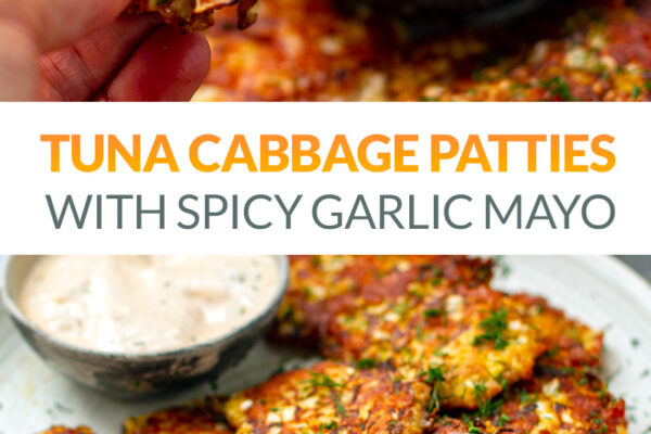 Tuna Cabbage Patties With Spicy Garlic Mayonnaise