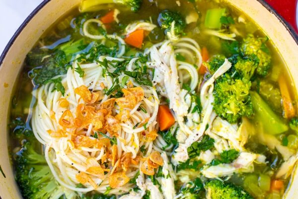 Garlic Chicken Soup With Greens
