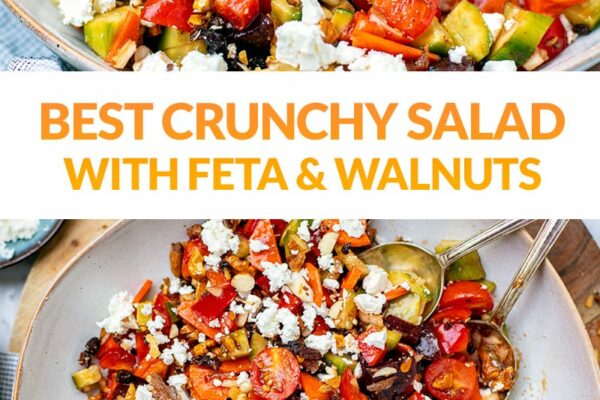 Best Feta Salad With Crunchy Veggies & Toasted Walnuts