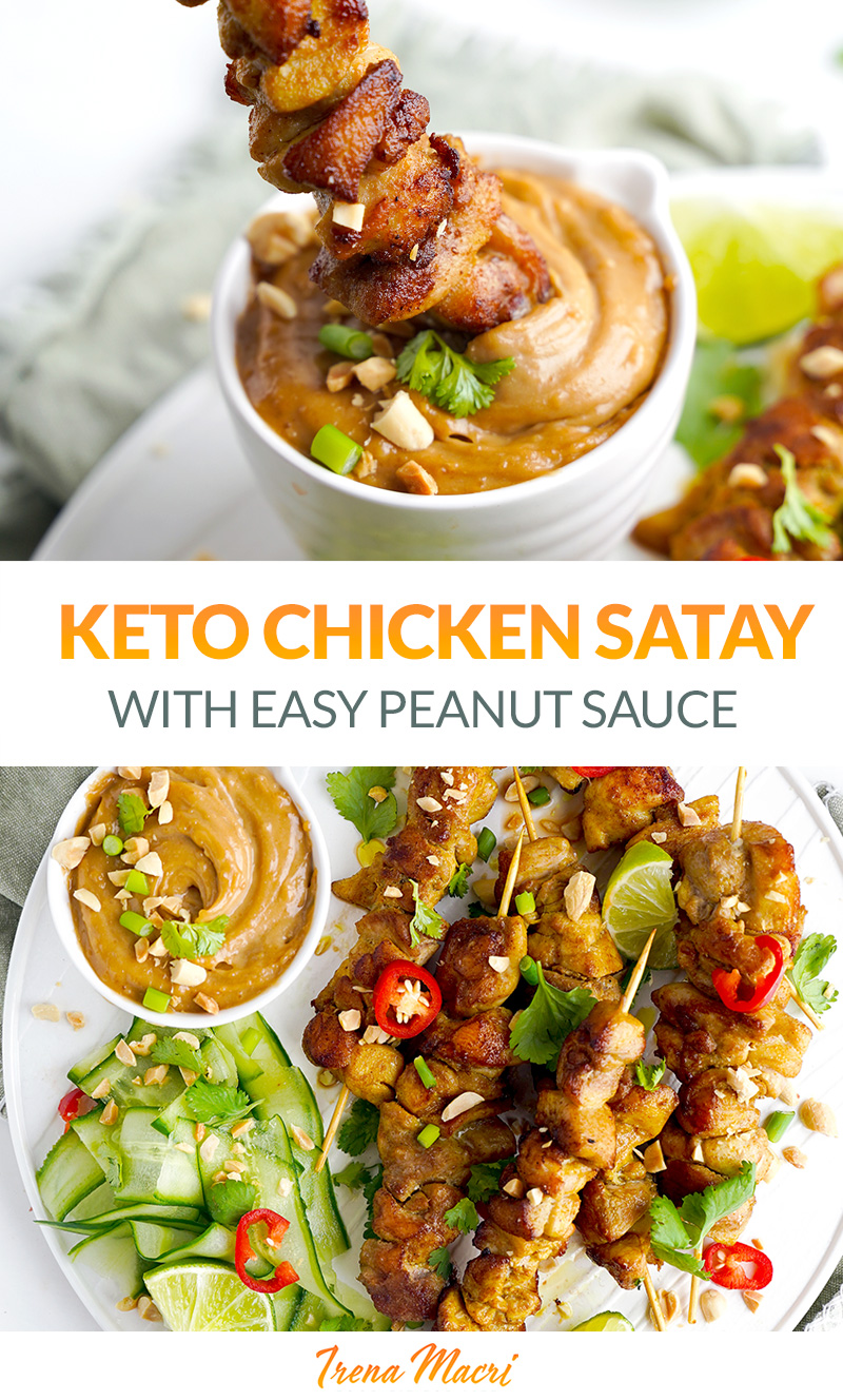 Keto Chicken Satay With Spicy Peanut Sauce